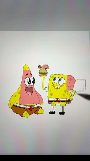 Spongebob’s art transformation #art #spongebob #GlowUpChallenge | Creamimy Artist