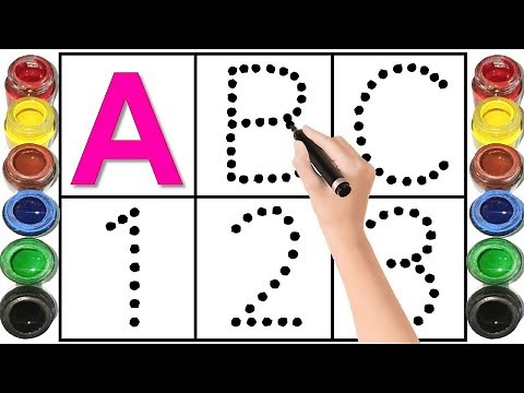 Alphabet, ABC song, abcd, a to z, Kids rhymes, collection for writing along dotted lines for toddler