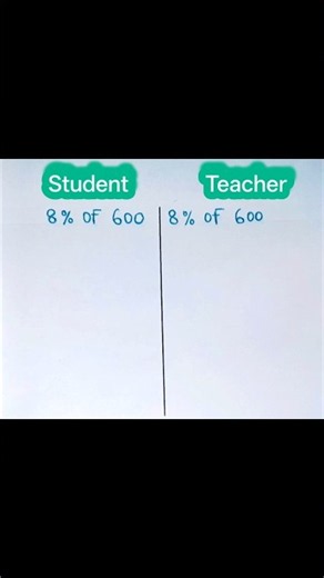 Percentage difference of the students and teacher #maths #percentage #tricks #learn #education