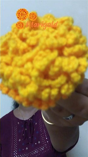 Crochet Marigold Flower 🌼✨ Looks So Real! #shorts