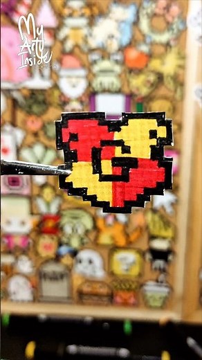 Pixel Art Gryffindor Crest 🦁✨ | Harry Potter Pixel Art Drawing