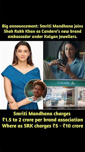 Smriti Mandhana Joins Candere as Brand Ambassador with Shah Rukh Khan! 💎🏏✨
