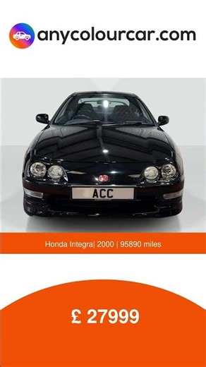 Classic Honda Integra Coupe from 2000 in black. Manual gearbox and pet
