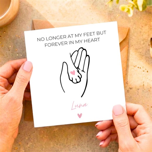 Cat Bereavement Pet Memorial Card: Custom Name Sympathy Gift for Grieving Pet Owner - Etsy