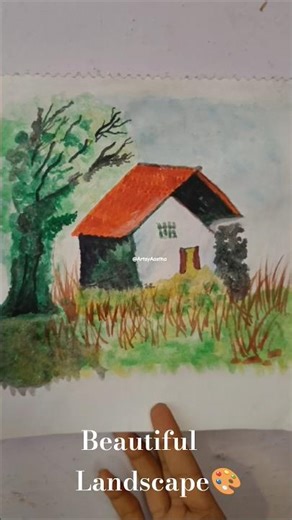 Landscape painting❤️🎨#shortsvideo #youtubeshorts #painting #shorts #painting
