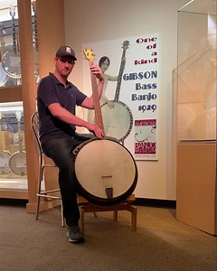 3K views · 95 reactions | Our “one of a kind” Gibson Florentine bass banjo is back in action after some much needed repair work. Stop by and check it out for yourself! | American Banjo Museum | Facebook