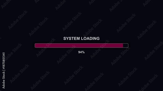 Stylish modern progressbar animation with vibrant colors that shows loading completion and system readiness for use on screen
