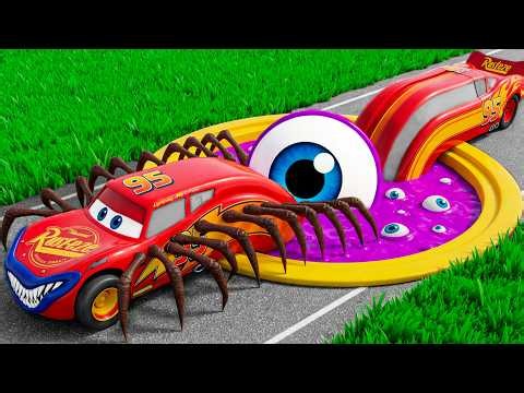 Lightning McQueen TRANSFORMER vs Alien Portal! Who Will Survive? | BeamNG.drive | Pixar Cars 6
