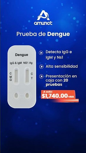 Prueba de Dengue en combo para detección de anticuerpos IgG e IgM y ns1