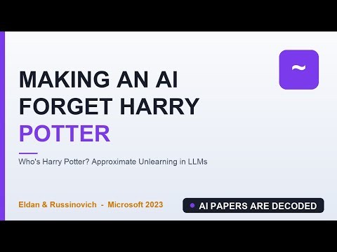 Making an LLM Forget Harry Potter