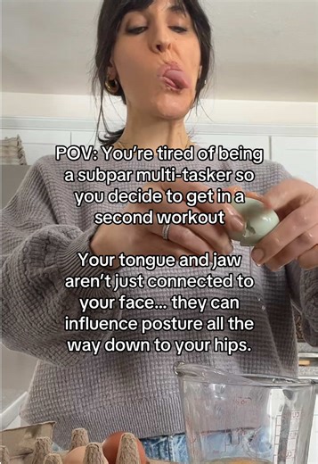 When head and neck alignment shifts, the body compensates down the spine, which can influence posture all the way to the pelvis. That’s why tongue exercises and jaw tension work can sometimes change how your neck and posture feel. My full program is now on sale thru Mother’s Day for only $97 and includes it ALL! Click the link in my bio👀