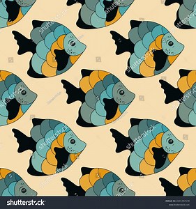 Cute Tropical Fish Endless Pattern Design Stock Vector (Royalty Free) 2271747179 | Shutterstock