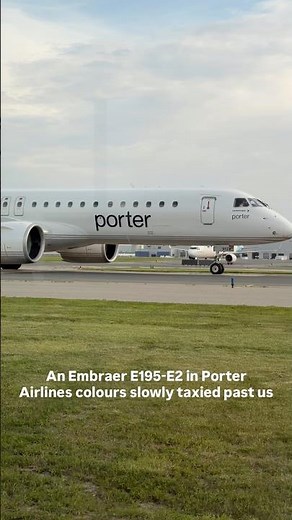 An Embraer E195-E2 Porter Airlines taxied, giving a look at one of the airline’s newest aircraft