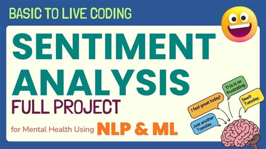 Sentiment Analysis full project for Mental Health Using NLP ML | Basic to live coding | Aionlinecourse.com