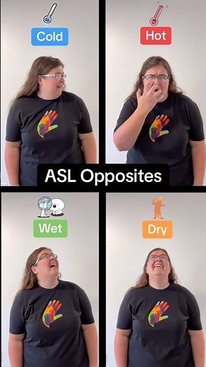 How to sign Cold 🥶 Hot 🥵 Wet 💧 Dry 🌵 in ASL | Beginner ASL Opposites