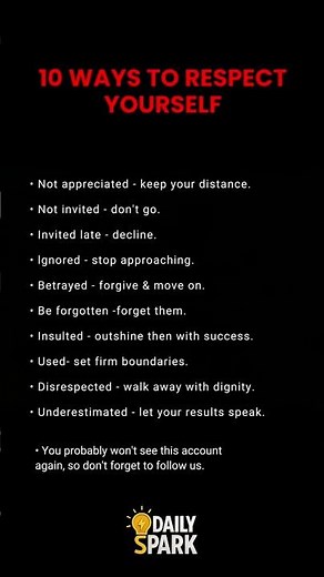 10 Ways to Respect Yourself 💯