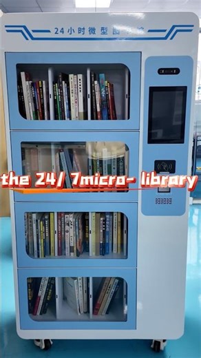 24/7 micro library, borrow and return books anytime. #library #trending #technology #selfservice