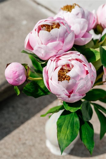 Clay Pink Peony, Cold Porcelain Peony, Real Touch Flower Centerpiece, Artificial Pale Pink Peony Arrangement, Realistic Peony Centerpiece - Etsy