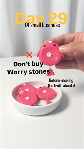Clay charms |Artist| trinket trays on Instagram: "Not every worry stone is calming. The shape decides how your hands respond. I Made it slowly, with intention 🤍💗 If the worry stone is Too shallow - your thumb slips Too deep - it feels irritated rather than calming. Wanna buy the perfect worry stone kindly DM me or comment for link. [Small business, instagram business, series, Day 1, small business journey, Reels, handmade, home business, artist, art, craft, Explore, reels, trending, challenge,