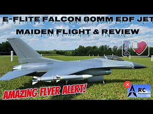 E-Flite F-16 Falcon 80mm EDF Jet Maiden Flight & Review