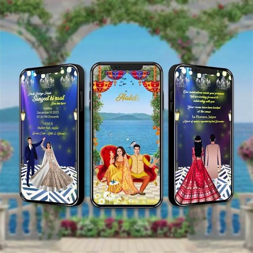 Digital Wedding Invitation Video | Online Animated Video Invitation Maker | AI- 1007