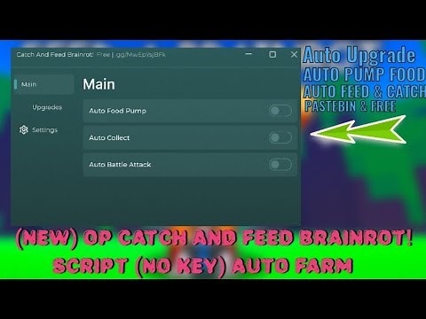 🧠 (NEW) OP Catch & Feed a Brainrot Script – Auto Upgrade, Auto Pump Food, Auto Catch & More!