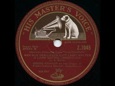 Choral BWV 642 J.S. Bach, Georg Krarup at Frederiksberg Kirke Copenhagen (78 rpm, 1951)