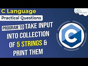 C Program to take Input into Collection of 5 Strings & Print Them | C Program to Print Strings