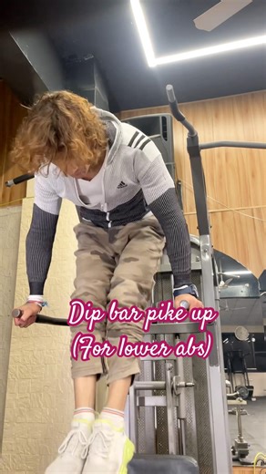 Dip bar pike up ( lower abs) #shorts