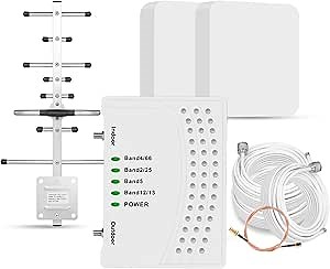 Cell Phone Booster for Home & Muti-Room, Up to 7000Sq. Ft,Cell Phone Signal Booster for Rural Area with 2 Indoor Panel Antennas,Boosts 5G 4G LTE for All U.S. Carriers, FCC Approved