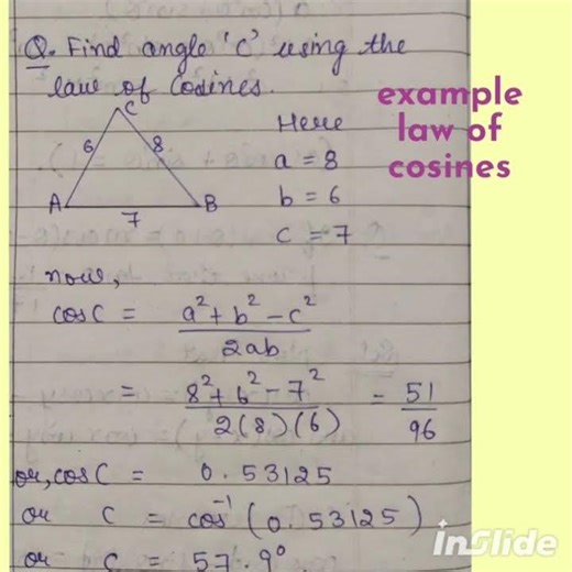 cosine rule (practice question)