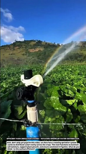 Efficient Farm Irrigation System – Rotating Sprinkler Water Distribution.