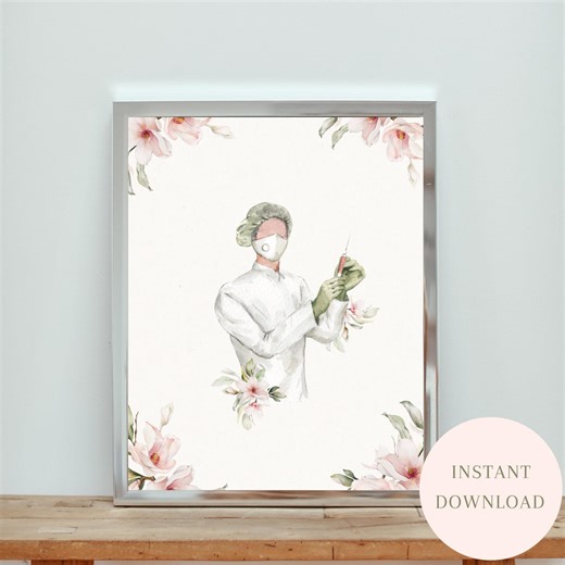 Floral Medical Art Print: Doctor Office Decor, Doctor Gift (digital Download) - Etsy