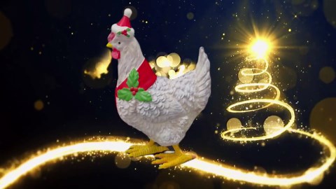 Christmas Chicken Decorations 3D Light Up Chicken with Scarf Patio 15.7'' Sturdy Outdoor Lawn Ornament Christmas Decorations with Color Lights Rooster Garden Stakes for Ground Lawn Outdoor Decor