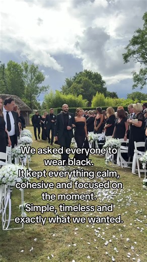 Timeless Black Wedding Attire for a Cohesive Celebration