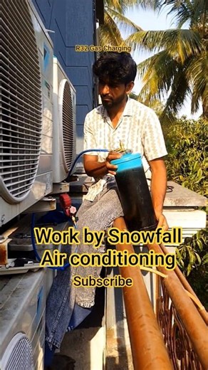 R32 Gas Charging Video | Daikin Split Ac Gas Charging 🆒🪛 #shorts #hvacmaintenance #acrepair #acgas
