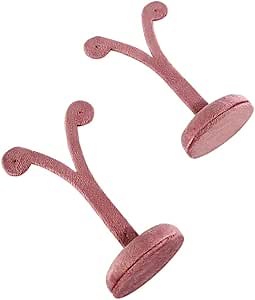 Jewelry Rack Display All Pink Velvet Cloth Window Necklace Ring Jewelry Display Props High-End Display Props (Bean sprout earring holder)