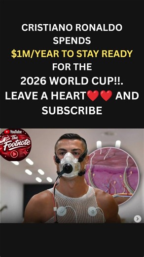Ronaldo Spends $1MYear to Stay Ready for 2026 World Cup… Superhuman Habits 🔥⚽💪 #worldcup #shorts