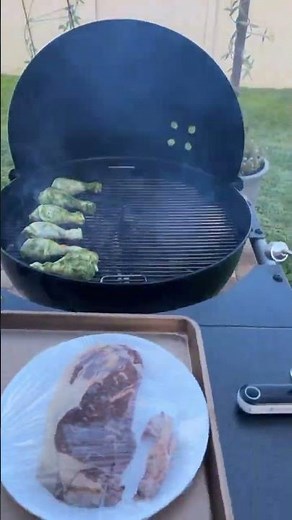 Grilling chicken drum sticks on the Weber charcoal grill