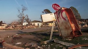 Destroyed homes in New Orleans from hurricane Katrina