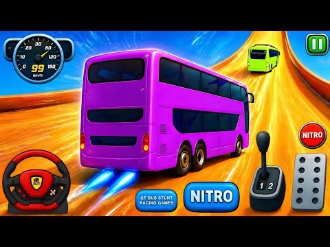 🚌🔥 Neon Bus Mega Ramp Racing ⚡ Sharp Control Drive 3D 🎮 Android Gameplay