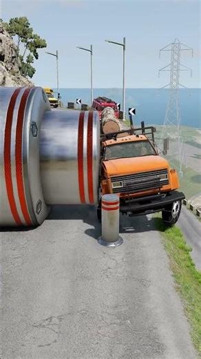 Can Cars Survive Giant Pit Bollards? 🤯💥 | BeamNG.drive