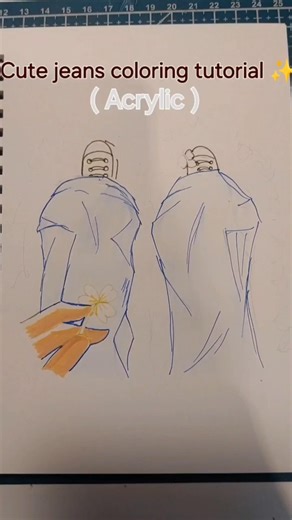Cute jeans 👖 coloring tutorial ✨️🤏🏻😭💗 + l'm not cute anymore 🥹🫶🏻🫧🎀 #art #vlog #animeeart #drawing