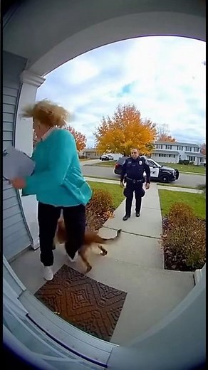 HOA Karen has a MELTDOWN with POLICE K9🤣 #DoorbellCam #HOA #Karen #Dog #Viral #subscribe