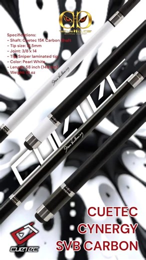 Joni Can Cueholic on Instagram: "Cuetec Cynergy SCB Gen One 12.5mm The SVB Pearl White cue has a saton white grade A+ hard maple butt with black Irish linen wrap, stainless steel 3D rings, collars and butt cap. Completing this cue is Cynergy 15K high-performance carbon fiber composite shaft. Take your game to the next level with the same cue fielded by five-time U.S. Open Champion Shane Van Boening. Cynergy Shane Van Boening Generation One Cue Play Like A Champion Your choice of 12.5mm diameter 