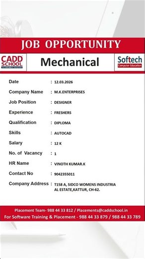 CAD Course with Placement Support | Start Your Engineering Career Today Best | CADD SCHOOL