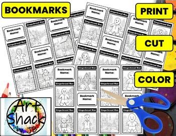 Gingerbread Man Coloring Bookmarks/Digital Resources/Elem. School Activities
