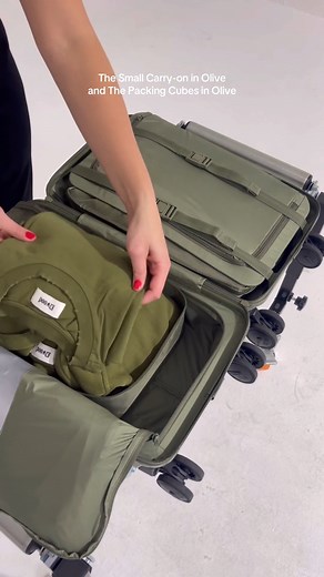 BÉIS on Instagram: "Holiday travels loading ⏳ Pack the Small Carry-on in Olive with our Packing Cubes in Olive and Jewelry Case in Olive."
