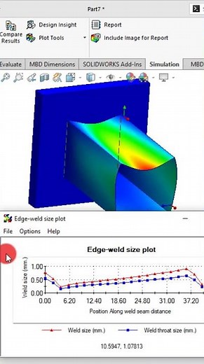 Solidworks welding tutorial fillet type edge weld #welding #fillet #simulation