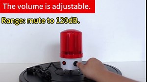 Industrial LED Rotating Warning Light, AC110V-120V Red Strobe Light for Public Emergency Alarms, Indoor/Outdoor Safety Siren with Volume Adjustment/Plug and Buzzer
